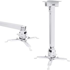 img 2 attached to 📽️ JIFAR Universal LED HD Projector Ceiling Mount Wall Bracket Holder for Epson, Optoma, Benq, and More Brands - 44lb Load Capacity (White)