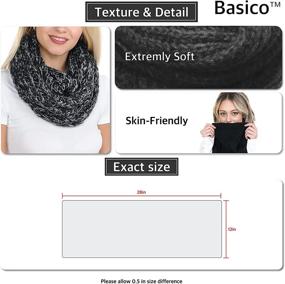 img 1 attached to 🧣 Warmth and Style Combined: BASICO Adult Chunky Scarves Infinity Scarf for Women Circle Loop Knitted Warm Scarf