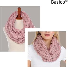 img 2 attached to 🧣 Warmth and Style Combined: BASICO Adult Chunky Scarves Infinity Scarf for Women Circle Loop Knitted Warm Scarf