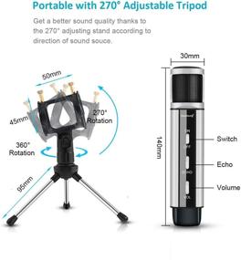 img 3 attached to 🎙️ ZealSound USB Microphone - Premium Metal Condenser Recording Mic for Laptop, MAC, Windows, and Phone with Stand - Ideal for ASMR, Garageband, Smule, Streaming, YouTube, Video Studio, Voice Overs, and Broadcasting (Silver)