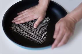 img 3 attached to 🧼 Chainmail Cast Iron Cleaner by DrCleaner - XL 8x6-Inch Size with Bonus EBOOK