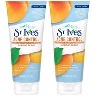 st. ives apricot face scrub acne control - minimize pores, prevent acne & blemishes, salicylic acid, 100% natural exfoliants, 6 oz (twin pack) logo