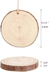 img 3 attached to 🌲 20pcs YPZAKA Natural Wood Slices for Ornaments, 3.1-3.5 Inch, Unfinished Wood Craft Kit with Pre-drilled Wooden Circles for DIY Crafts, Wedding Decor, Handicraft, Christmas Decoration