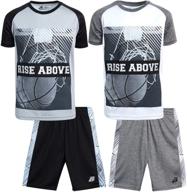 🩲 boys' clothing set: pro athlete athletic shirt and shorts combo logo