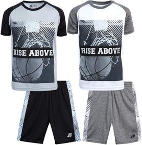 img 4 attached to 🩲 Boys' Clothing Set: Pro Athlete Athletic Shirt and Shorts Combo