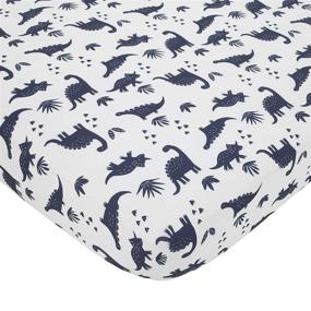 img 2 attached to 🦕 Carter's Dino Adventure 3-Piece Crib Bedding Set - Gray, Blue, and Green Nursery Décor Bundle