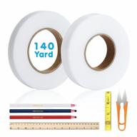 👕 2-pack fabric fusing tape 140 yards - 15 & 20 mm width, iron-on fusible hemming wonder web tape for clothing, with 5 sewing clips logo