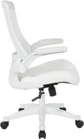 img 3 attached to 🪑 White Faux Leather Office Star Screen Back Manager's Chair