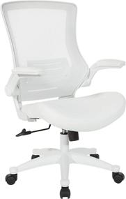 img 4 attached to 🪑 White Faux Leather Office Star Screen Back Manager's Chair