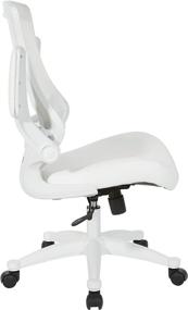 img 2 attached to 🪑 White Faux Leather Office Star Screen Back Manager's Chair