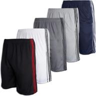 🩳 ultimate performance gym shorts for men: real essentials 5-pack with breathable mesh and convenient pockets (s-3x) logo