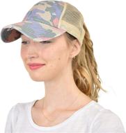 🧢 stylish and adjustable c.c ponycap: messy high bun ponytail baseball hat with mesh trucker design логотип