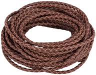 pandahall elite 3mm round folded bolo pu braided leather cord: brown necklace bracelet jewelry making logo