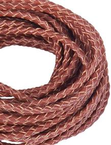 img 1 attached to PandaHall Elite 3mm Round Folded Bolo PU Braided Leather Cord: Brown Necklace Bracelet Jewelry Making