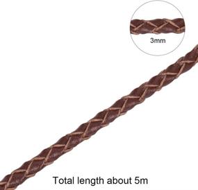 img 3 attached to PandaHall Elite 3mm Round Folded Bolo PU Braided Leather Cord: Brown Necklace Bracelet Jewelry Making