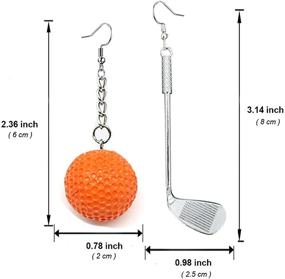 img 1 attached to Coadipress Asymmetric Golf Earrings: Personalized, Oversized Red Yellow Golf Ball and Silver Golf Club Dangle Drops for Women and Girls, Perfect Jewelry for Funny and Sporty Golfers