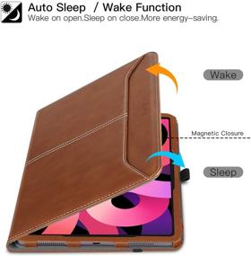 img 3 attached to 📱 ZtotopCase Premium Leather Business Case for iPad Air 4 10.9, Auto Sleep/Wake, Multiple Viewing Angles, Brown - iPad Air 4 10.9 Inch 2020