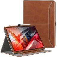 📱 ztotopcase premium leather business case for ipad air 4 10.9, auto sleep/wake, multiple viewing angles, brown - ipad air 4 10.9 inch 2020 logo