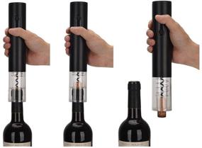 img 2 attached to 🍷 Black Rechargeable Electric Wine Bottle Opener Set with Wine Pourer, Vacuum Stoppers (3pcs), Base, Foil Cutter, and USB C Charging Cable – Ideal Wine Gifts Set