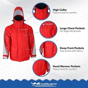 img 2 attached to 🌧️ WindRider Pro Rain Jacket - Ultimate Foul Weather Gear for Fishing, Sailing, and Boating