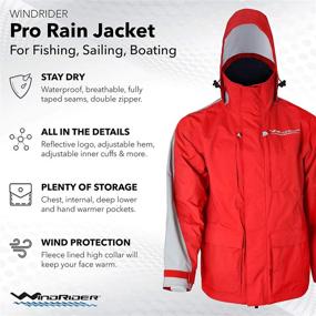 img 3 attached to 🌧️ WindRider Pro Rain Jacket - Ultimate Foul Weather Gear for Fishing, Sailing, and Boating