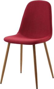 img 3 attached to 🪑 Versanora Minimalista Fabric Chairs, Set of 2 in Deep Red - Improved SEO