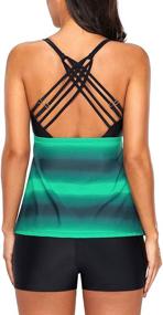 img 1 attached to 👙 EVALESS Women's Printed Tankini Set with Tie Side Top and Skirted Bottom (S-XXXL)