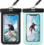 📱 joto waterproof pouch 2 pack for iphone 13 pro max, galaxy s20 ultra - ipx8 underwater case for cellphones - black/green logo