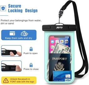 img 2 attached to 📱 JOTO Waterproof Pouch 2 Pack for iPhone 13 Pro Max, Galaxy S20 Ultra - IPX8 Underwater Case for Cellphones - Black/Green