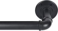 многофункциональный промышленный штанга для занавесок: рустикальный французский дизайн трубы для окон 48-84 дюйма, оборачивает свет, регулируемая 48-86 дюймов, черная логотип