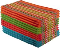 🍽️ neolino kitchen dish towels, salsa stripe, 100% natural absorbent cotton, set of 12 - multi color, size 28 x 16 inches logo
