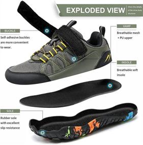 img 3 attached to ASHION Lightweight Breathable Trekking Sneakers for Boys