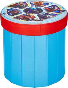 img 4 attached to 🔵 Marvel Avengers Endgame Round Storage Pouf: Ultimate Toy Organizer in Disguise
