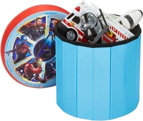 img 1 attached to 🔵 Marvel Avengers Endgame Round Storage Pouf: Ultimate Toy Organizer in Disguise
