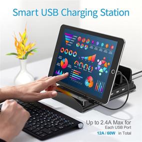 img 2 attached to 🔌 Multiple Device Charging Station - Bototek 60W USB Charger Dock with 6 Short Charging Cables for Phones, Tablets, and Electronics