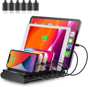 img 4 attached to 🔌 Multiple Device Charging Station - Bototek 60W USB Charger Dock with 6 Short Charging Cables for Phones, Tablets, and Electronics