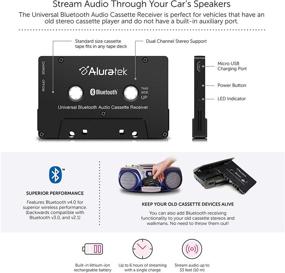 img 2 attached to 📻 Aluratek ABCT01F Universal Bluetooth Audio Cassette Receiver with Built-in Battery for Car, Boombox, Stereo, RV - Black