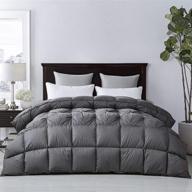 🛌 hombys queen size grey pinch pleat patchwork duvet insert/comforter, machine washable, feather and down fiber filled, thick fluffy comforter for all seasons logo