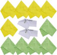 🧺 eco-fused microfiber cleaning cloths - 12 pack - perfect for cleaning glasses, spectacles, camera lenses, ipad, tablets, smartphones, iphone, android phones, laptops, lcd screens and other delicate surfaces logo