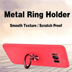 img 2 attached to 📱 Versatile Protection: Asuwish Compatible with Samsung Galaxy S8 Plus Case, Tempered Glass Screen Protector & Cell Ring Holder Stand in Bold Red Shade