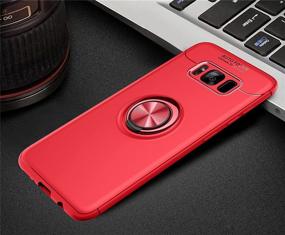 img 1 attached to 📱 Versatile Protection: Asuwish Compatible with Samsung Galaxy S8 Plus Case, Tempered Glass Screen Protector & Cell Ring Holder Stand in Bold Red Shade