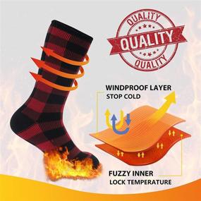 img 3 attached to ❄️ Winter Thermal Socks - Huso Warm Thickened Arctic Insulated Heavy Crew Socks for Men and Women (2 Pairs)