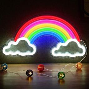 img 4 attached to 🌈 USB Powered Neon Rainbow Light - Festival LED Wall Decor for Home Decoration, Bedroom, Lounge, Office, Wedding, Christmas, Valentine’s Day Party - Art Neon Light Sign