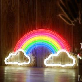 img 1 attached to 🌈 USB Powered Neon Rainbow Light - Festival LED Wall Decor for Home Decoration, Bedroom, Lounge, Office, Wedding, Christmas, Valentine’s Day Party - Art Neon Light Sign