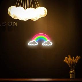 img 3 attached to 🌈 USB Powered Neon Rainbow Light - Festival LED Wall Decor for Home Decoration, Bedroom, Lounge, Office, Wedding, Christmas, Valentine’s Day Party - Art Neon Light Sign