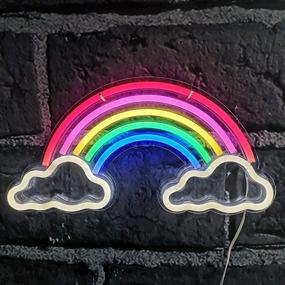 img 2 attached to 🌈 USB Powered Neon Rainbow Light - Festival LED Wall Decor for Home Decoration, Bedroom, Lounge, Office, Wedding, Christmas, Valentine’s Day Party - Art Neon Light Sign