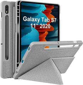 img 4 attached to VEGO Galaxy Tab S7 Case with S Pen Holder 📱 - Slim Shell Cover in Gray for 11 Inch SM-T870/875 [2020 Release]