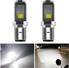 img 4 attached to 🔦 2-Pack EverBrightt Motorcycle BA20D Headlights - High Low Beam COB 12W LED Bulb, White, 900 Lumens