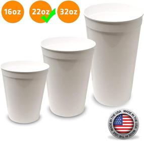 img 3 attached to CSBD Stadium 22 oz. Plastic Cups (10-Pack): Blank Reusable Drink Tumblers for Parties, Events, Weddings, and BBQ Picnics - No BPA, Black