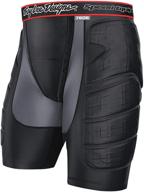 🩳 troy lee designs lps 7605 protection shorts - men's solid black, size l logo